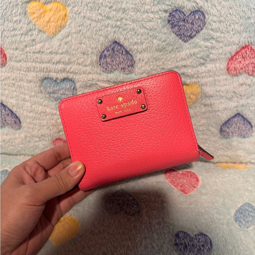 Kate Spade Pink Wallet with Gold Accents